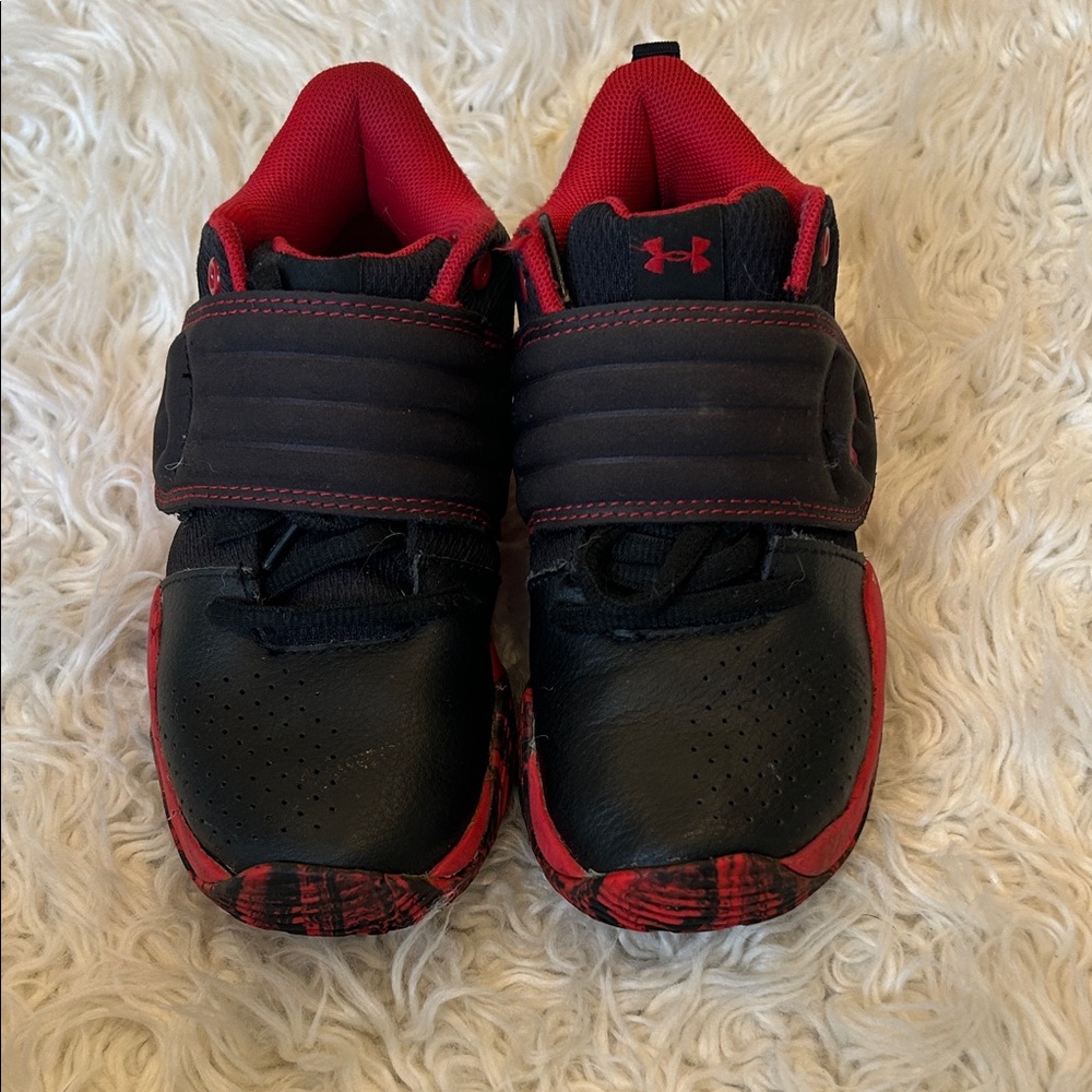 Under Armour Kids' Black and Red Sneakers